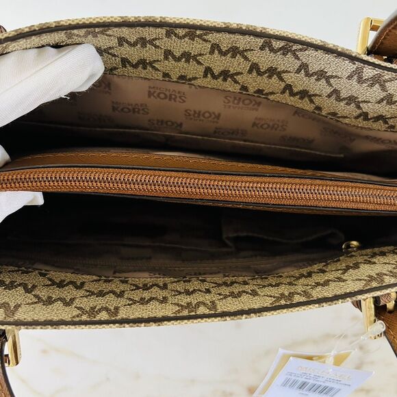 MICHAEL KORS Jet Set Item Natural Luggage Large Pocket Multi Function Tote Bag - Picture 7 of 9